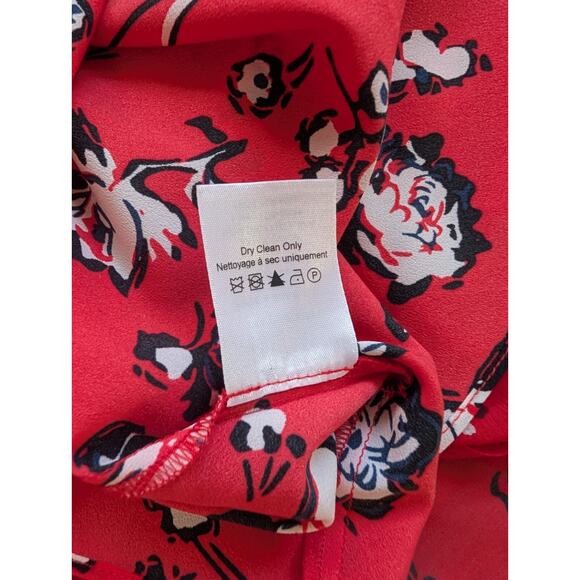 NWT Veronica Beard Corsica Silk Midi Sun Dress Size 6 Red Floral #1E455 - Picture 13 of 15
